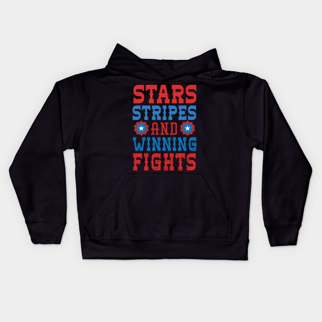Stars Stripes And Winning Fights Kids Hoodie by Eugenex